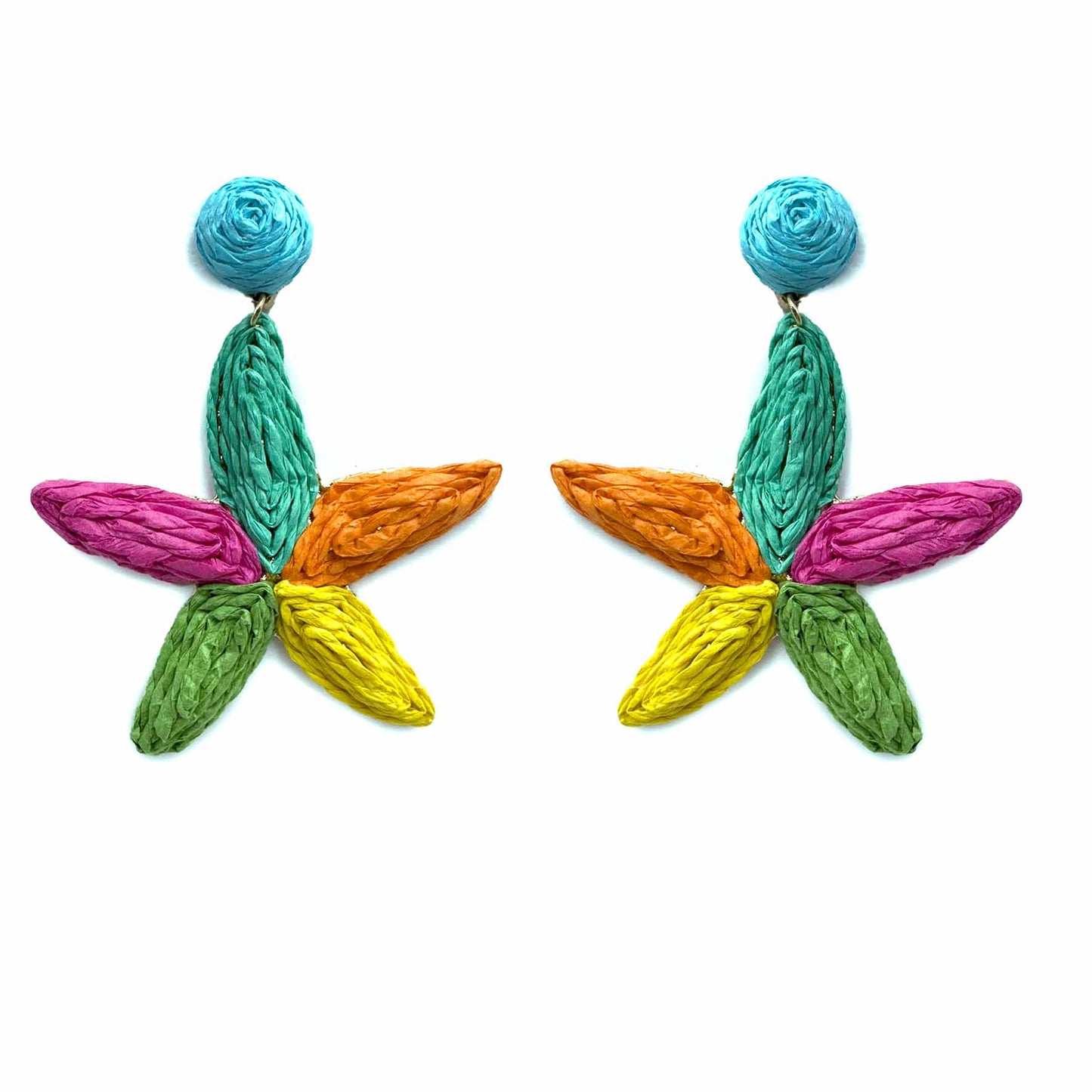 Palestro Milano Orecchini Multicolor Stelle di mare rafia