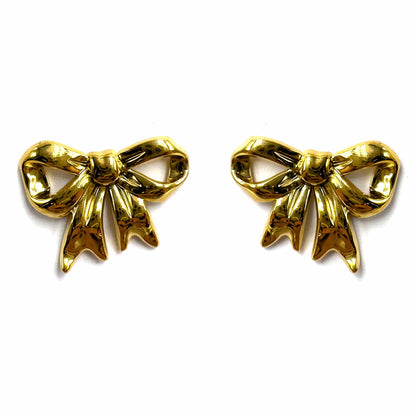 Palestro Milano Orecchini Nastrino Fiocco Gold