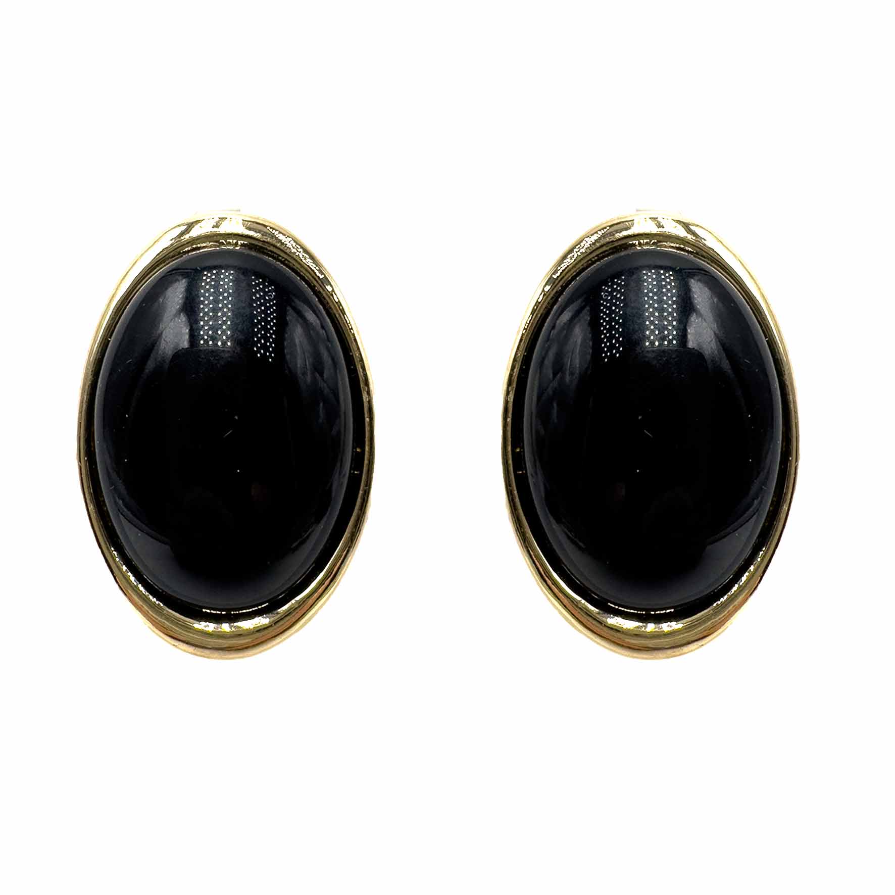 Palestro Milano Orecchini Nero Bottone Ovale