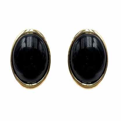 Palestro Milano Orecchini Nero Bottone Ovale