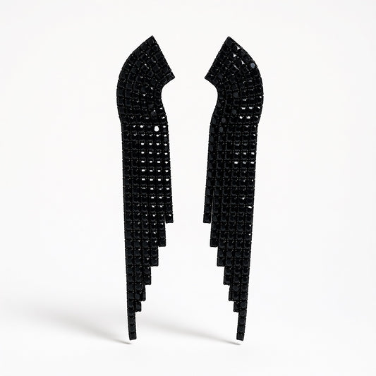 Palestro Milano Orecchini Nero Cascata di Fuoco