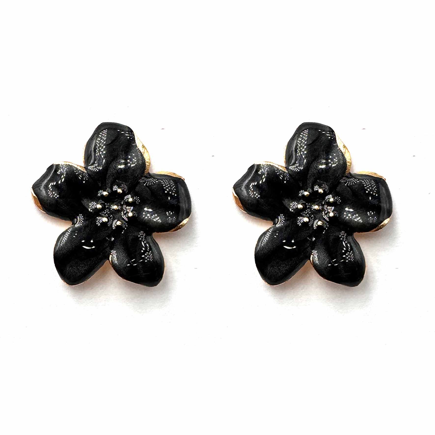 Palestro Milano Orecchini Nero Fiori dei Tropici