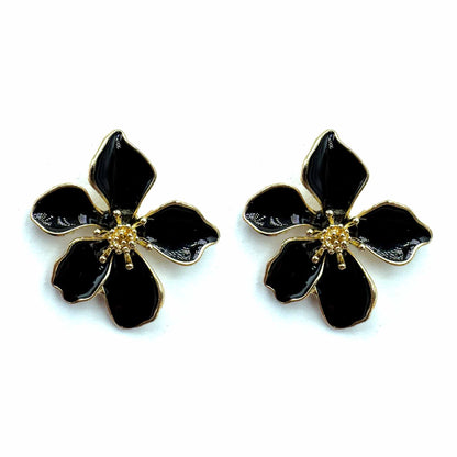 Palestro Milano Orecchini Nero Fiori Tropicali