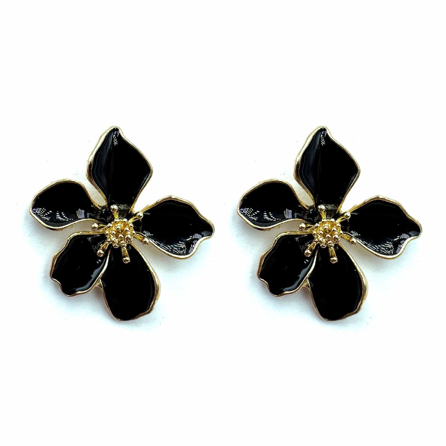 Palestro Milano Orecchini Nero Fiori Tropicali - ex demo