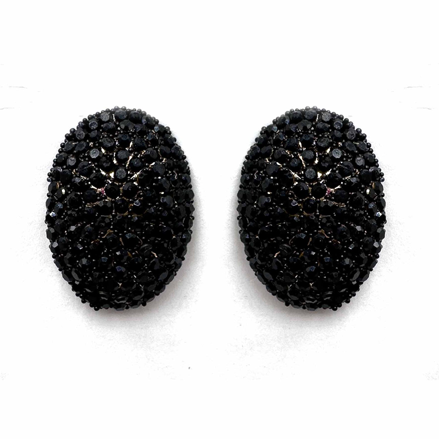 Palestro Milano Orecchini Nero Ovali di zirconi