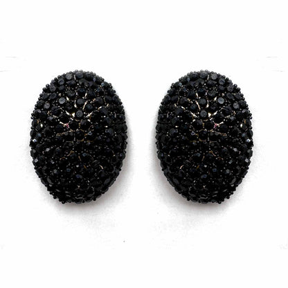 Palestro Milano Orecchini Nero Ovali di zirconi
