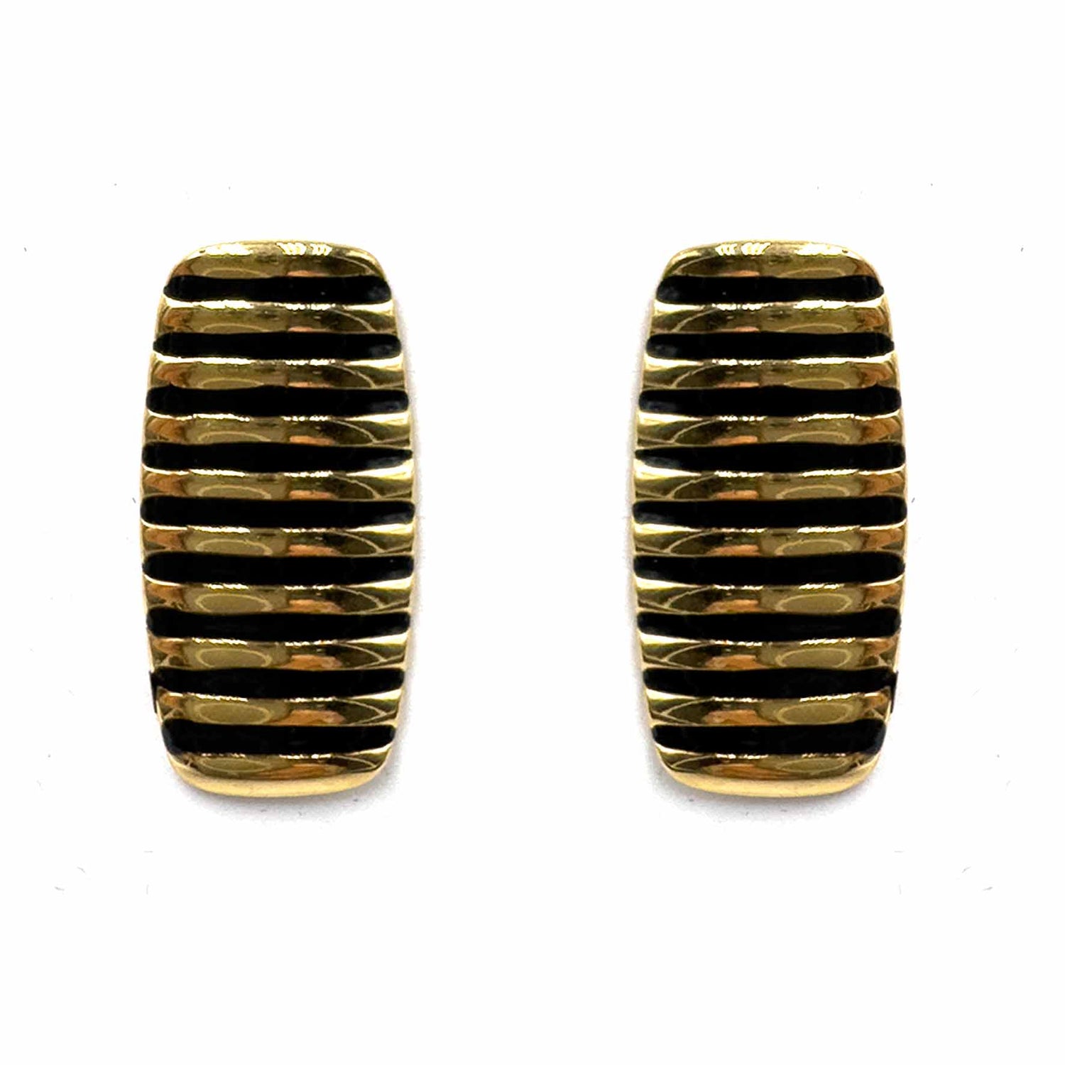 Palestro Milano Orecchini Nero Righette verticali