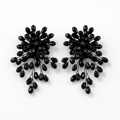 Palestro Milano Orecchini Nero Trionfo di Perline - NEW