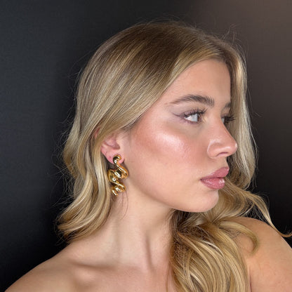 Palestro Milano Orecchini Onde Gold Plated