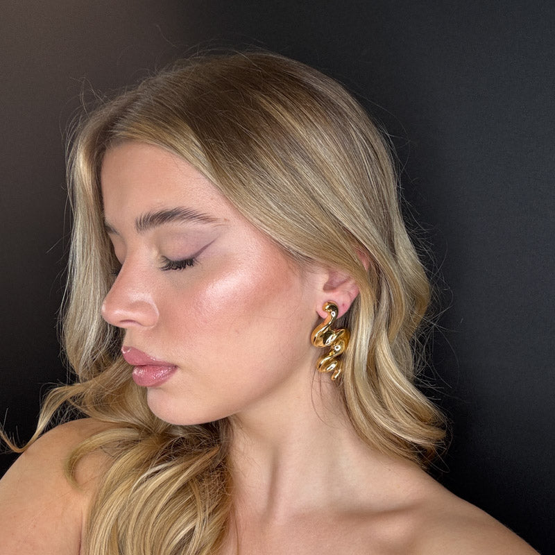 Palestro Milano Orecchini Onde Gold Plated