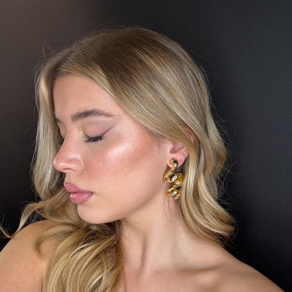 Palestro Milano Orecchini Onde Gold Plated