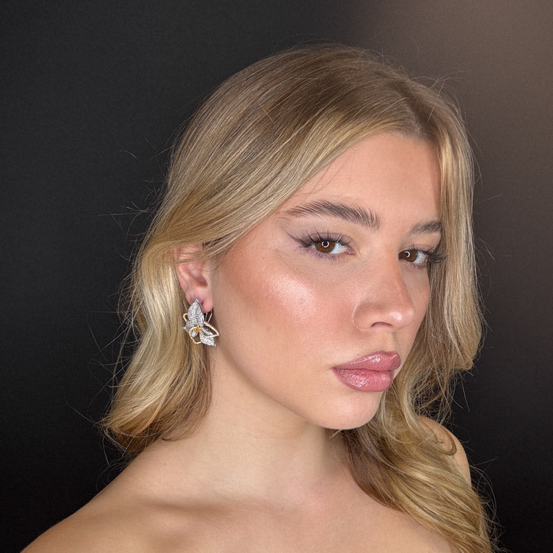 Palestro Milano Orecchini Orchidea di pavè