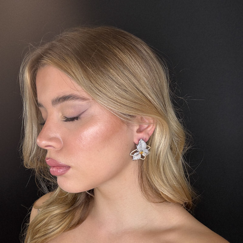 Palestro Milano Orecchini Orchidea di pavè