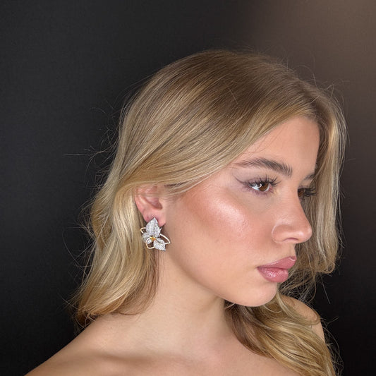 Palestro Milano Orecchini Orchidea di pavè