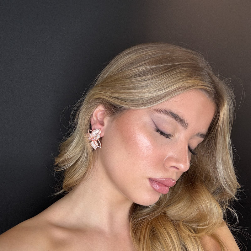 Palestro Milano Orecchini Orchidea di pavè