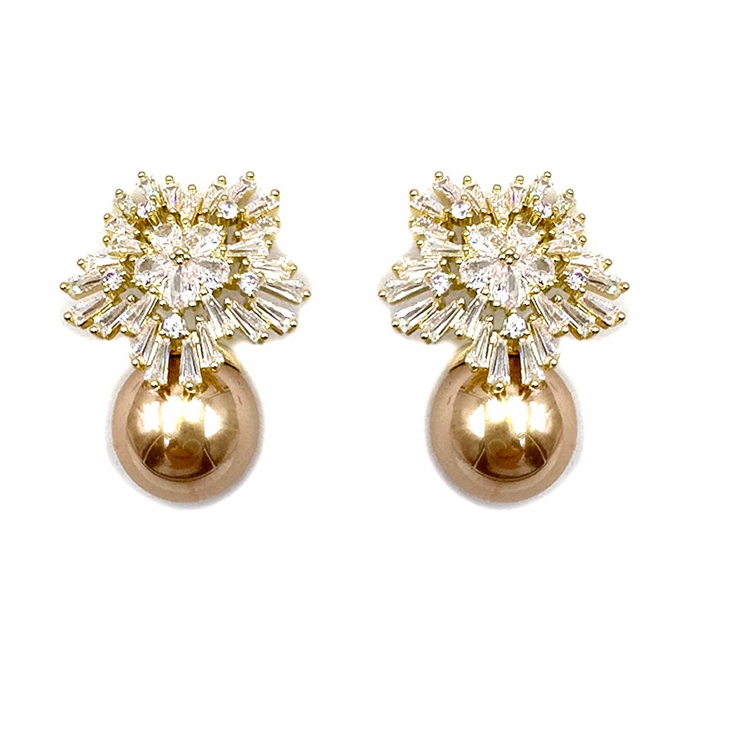 Palestro Milano Orecchini Oro perla champagne Fiocco di Neve perla