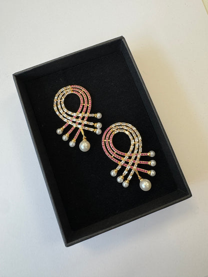 Palestro Milano Orecchini Ovale intrecciato con perline