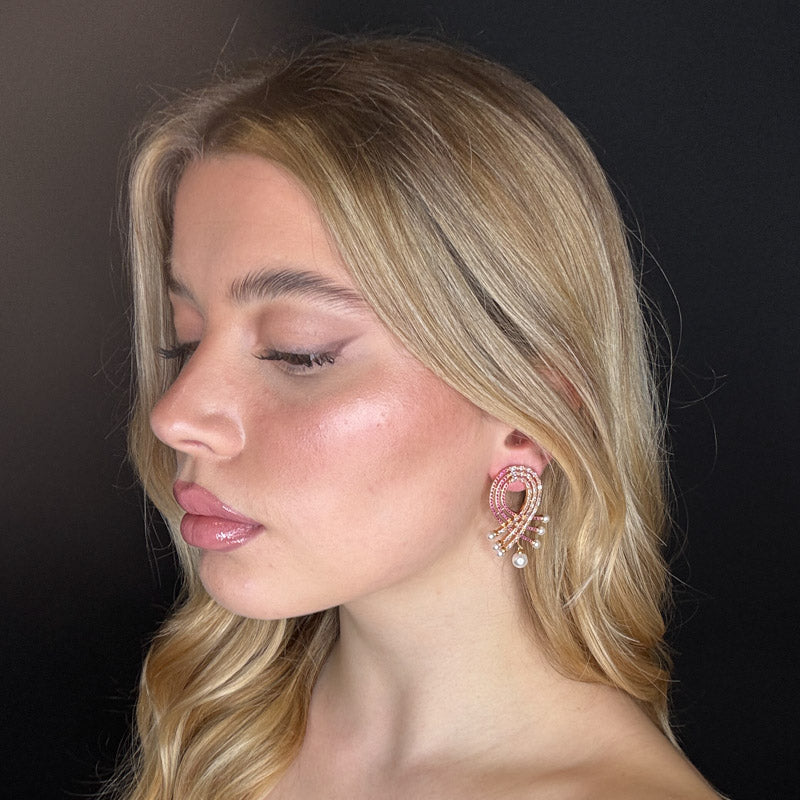 Palestro Milano Orecchini Ovale intrecciato con perline