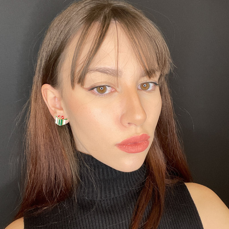 Palestro Milano Orecchini Pacchettino Regalo verde