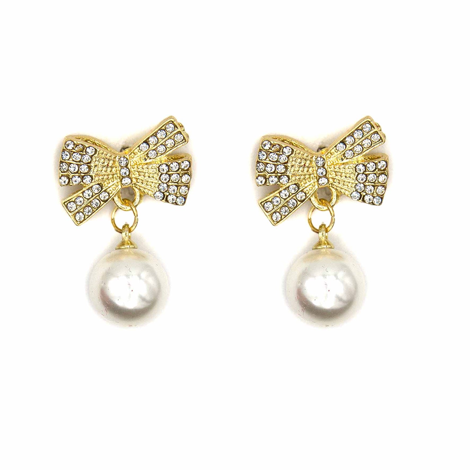 Palestro Milano Orecchini Pallina perla Fiocchetti gold con pallina