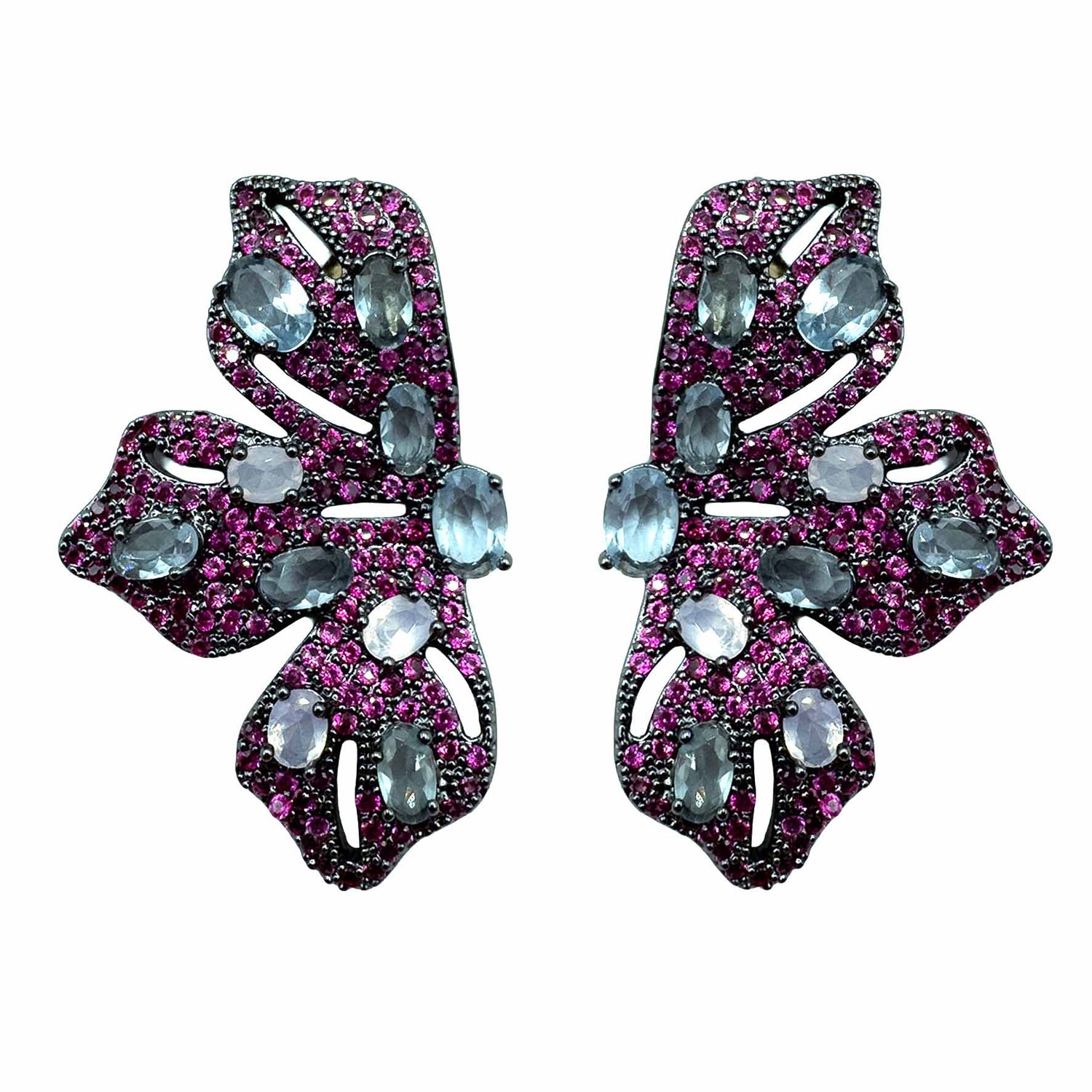 Palestro Milano Orecchini Palme di Pavè Fucsia