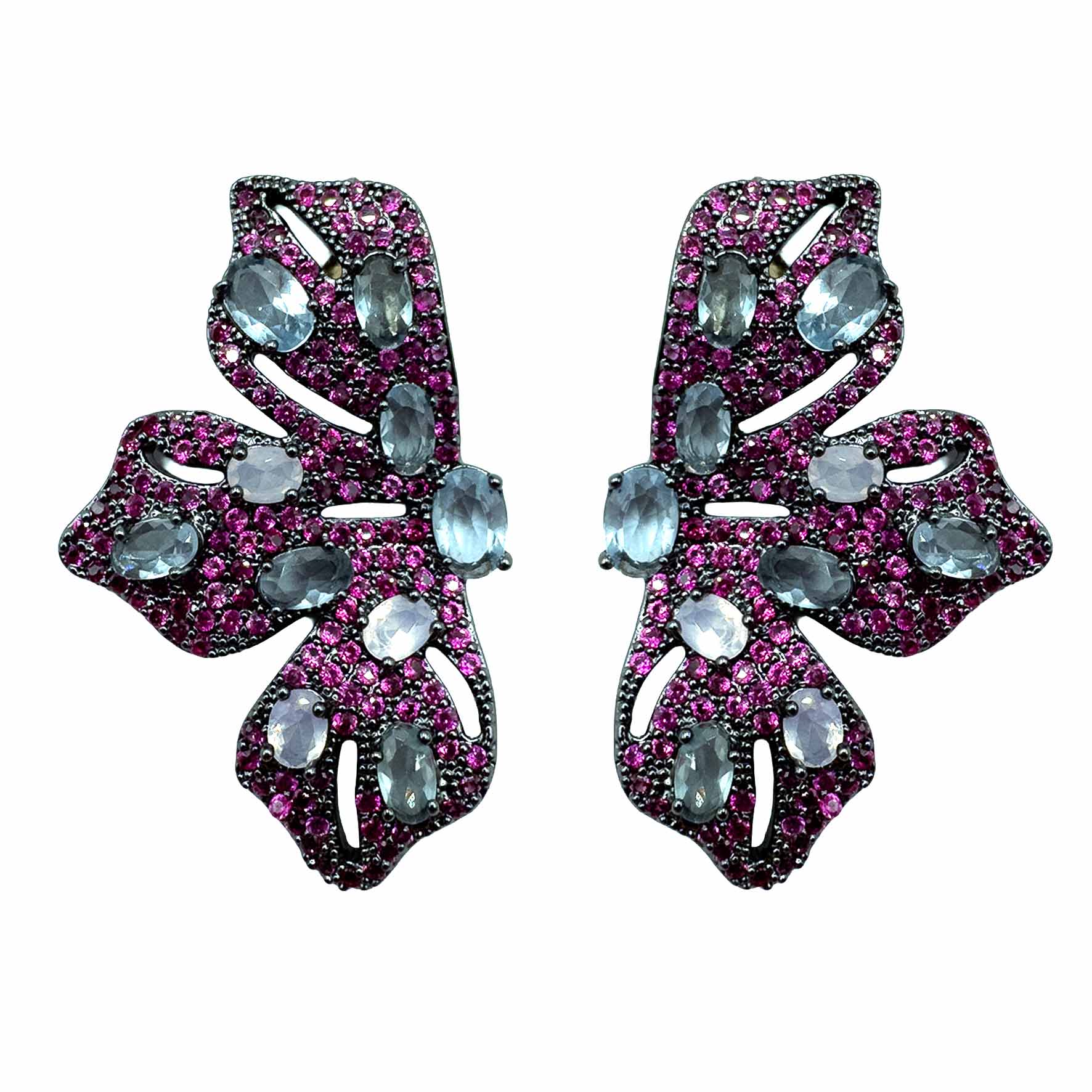 Palestro Milano Orecchini Palme di Pavè Fucsia