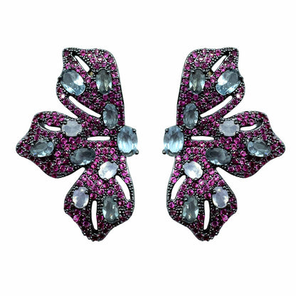 Palestro Milano Orecchini Palme di Pavè Fucsia