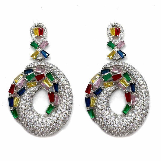 Palestro Milano Orecchini Pavè arcobaleno