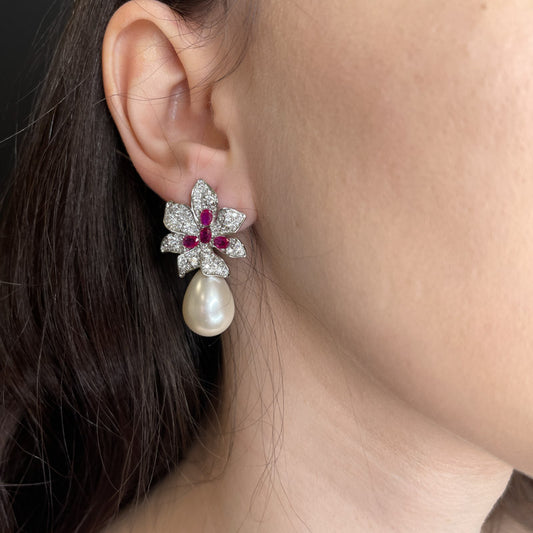 Palestro Milano Orecchini Pavè colorato con perla