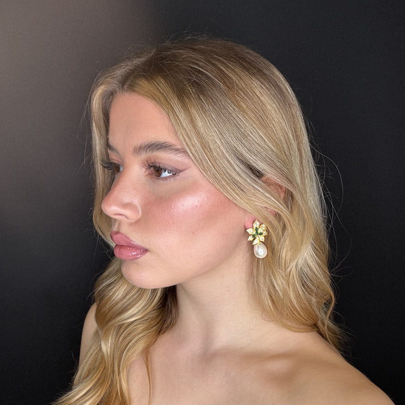 Palestro Milano Orecchini Pavè colorato con perla