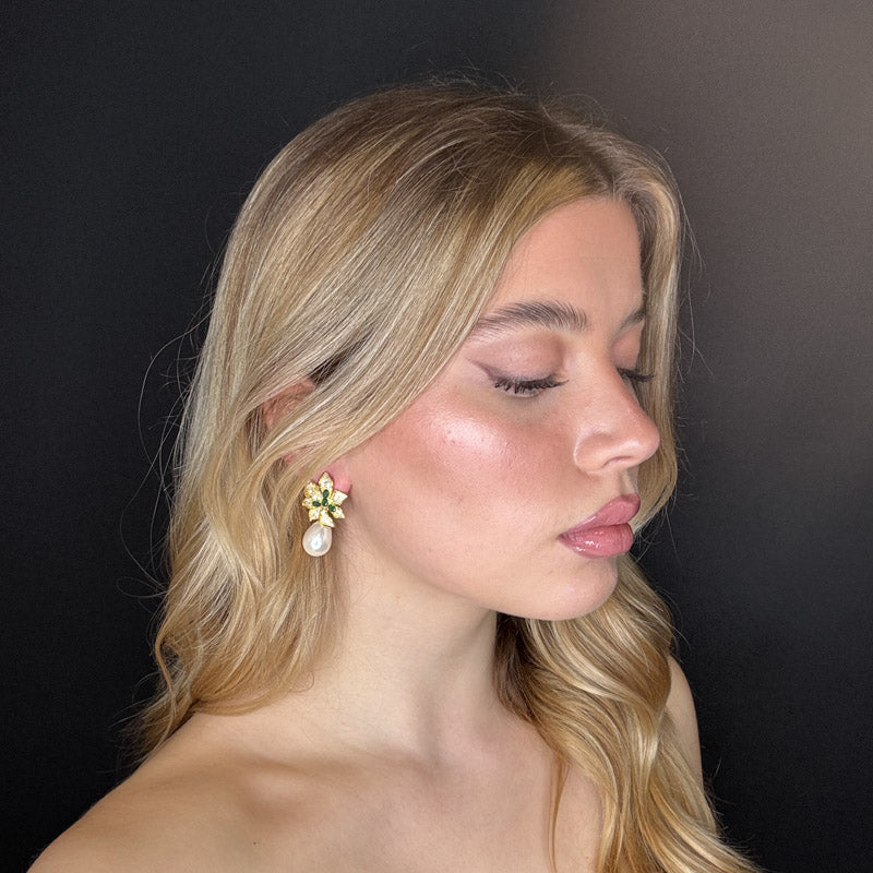 Palestro Milano Orecchini Pavè colorato con perla