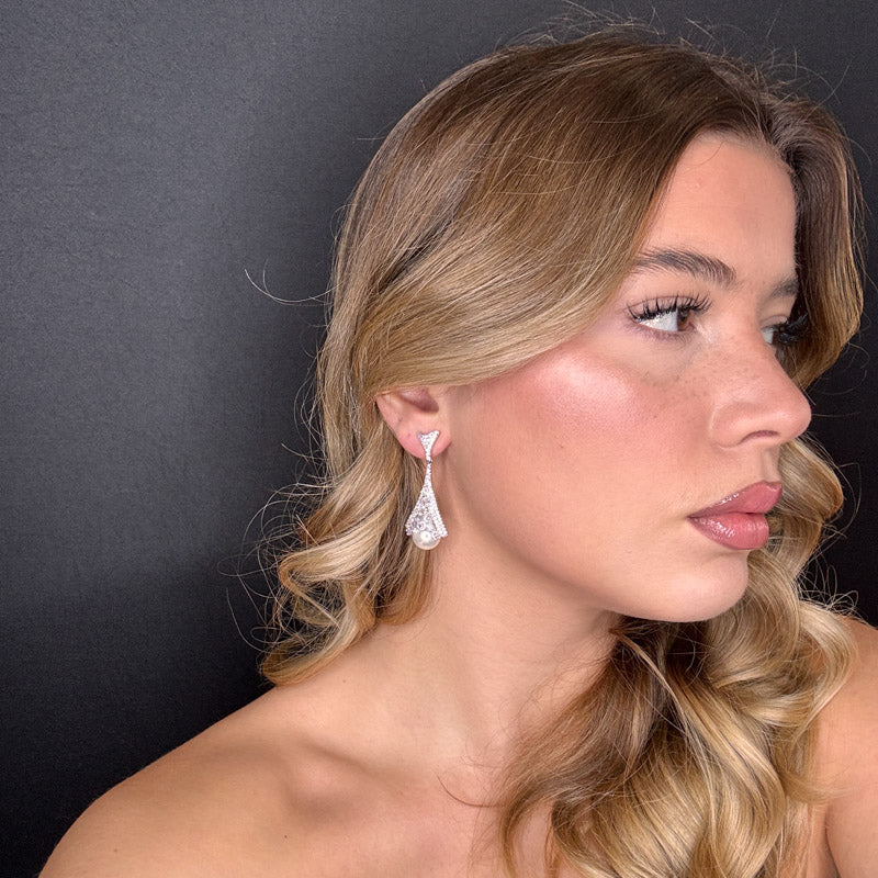 Palestro Milano Orecchini Pavè con perla