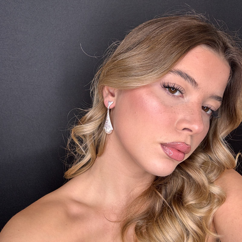 Palestro Milano Orecchini Pavè con perla