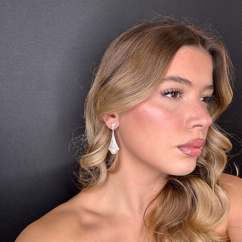 Palestro Milano Orecchini Pavè con perla