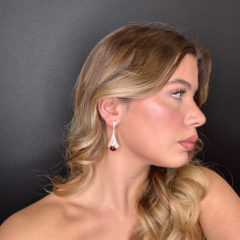 Palestro Milano Orecchini Pavè con perla