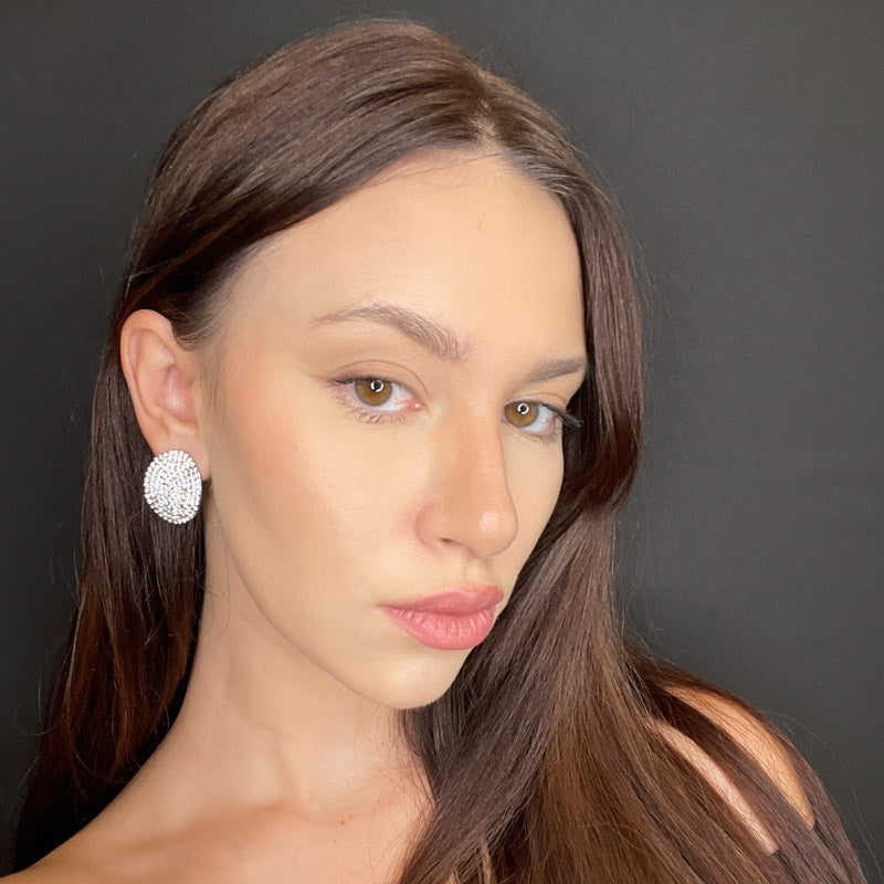 Palestro Milano Orecchini Pavè Ovale