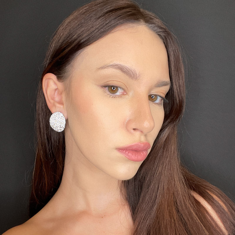 Palestro Milano Orecchini Pavè Ovale