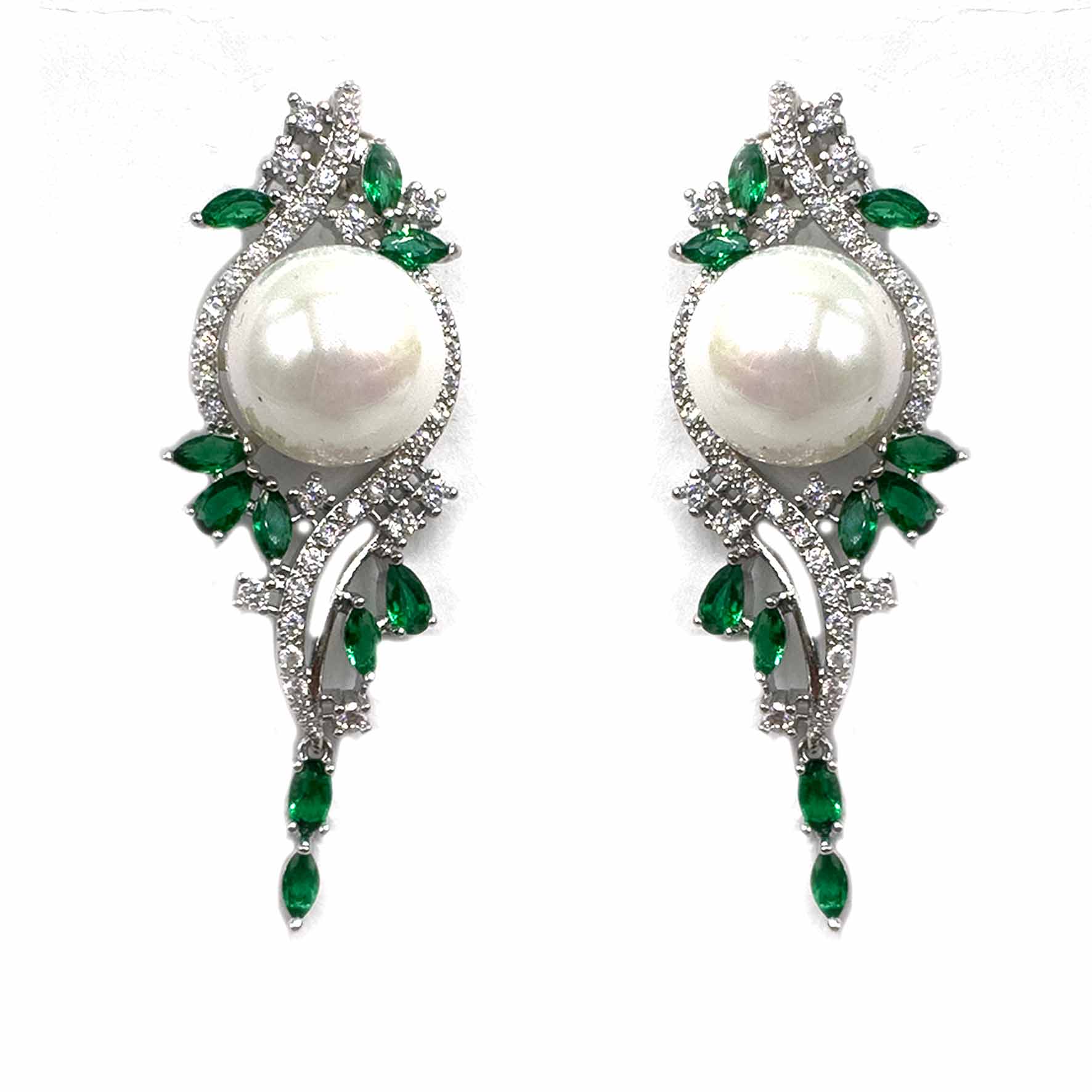 Palestro Milano Orecchini Pavè silver con perla Big