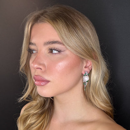 Palestro Milano Orecchini Pavè silver con perla Big