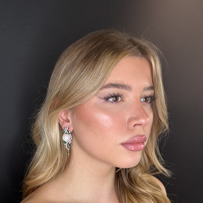 Palestro Milano Orecchini Pavè silver con perla Big