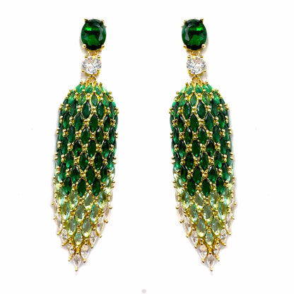 Palestro Milano Orecchini Pavoni di pavè verde smeraldo