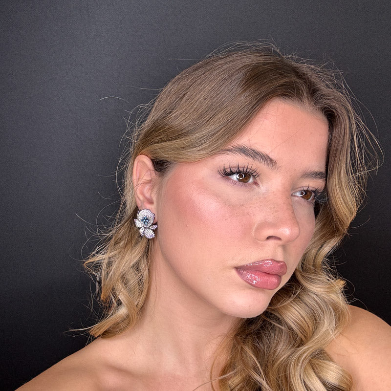 Palestro Milano Orecchini Peonia di Pavè