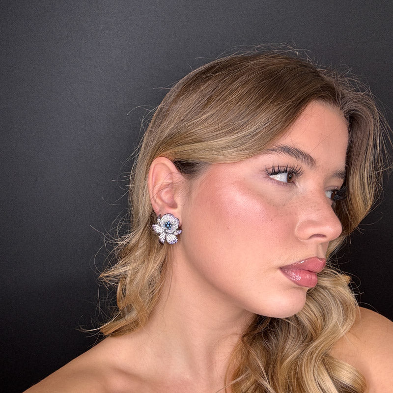 Palestro Milano Orecchini Peonia di Pavè