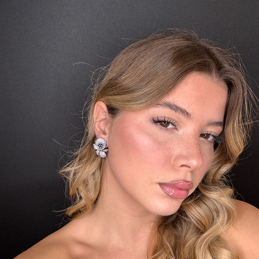 Palestro Milano Orecchini Peonia di Pavè