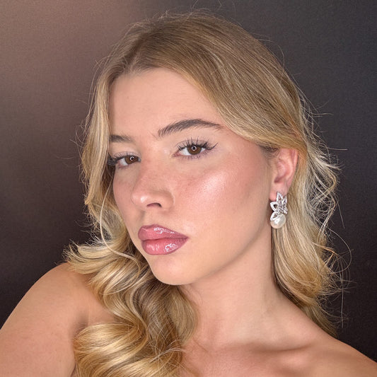 Palestro Milano Orecchini Perla con stella di pavè - Big edition