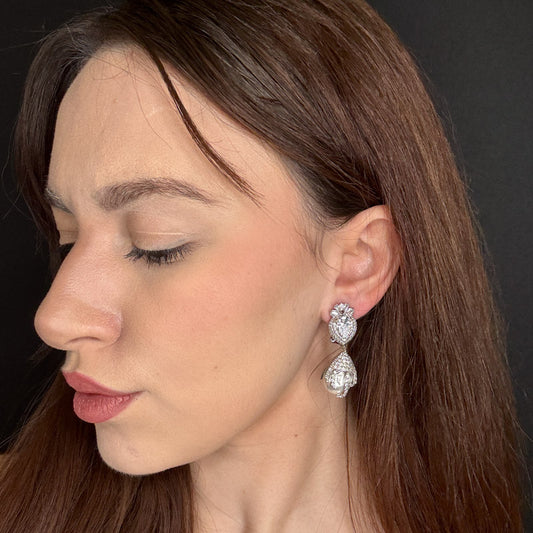 Palestro Milano Orecchini Perle ricoperte di zirconi