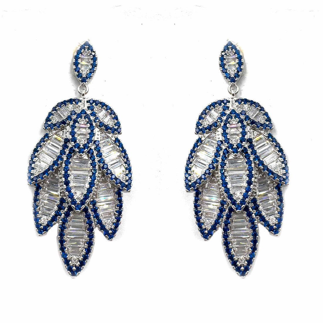 Palestro Milano Orecchini Petali di cristallo blu