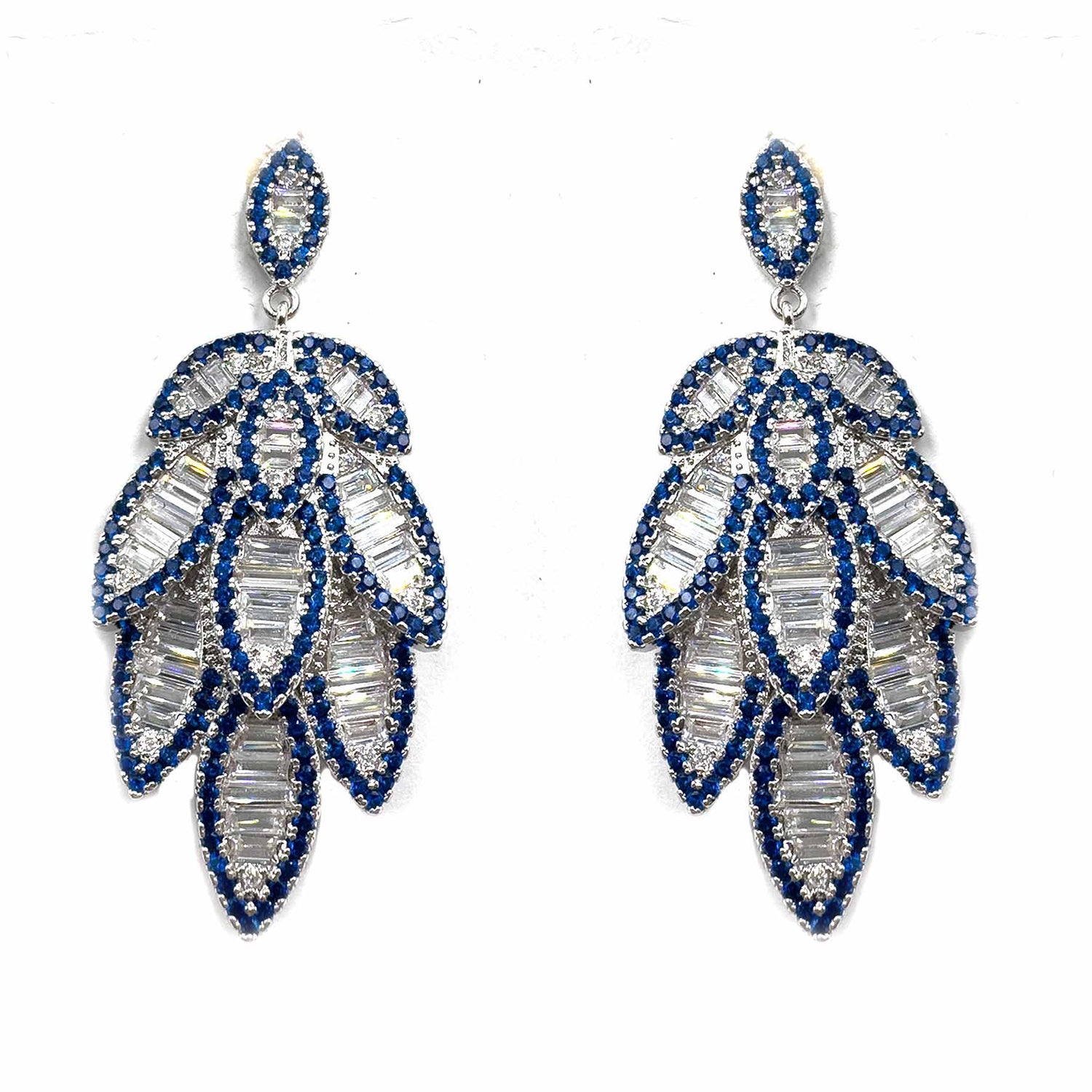 Palestro Milano Orecchini Petali di cristallo blu