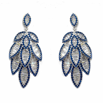 Palestro Milano Orecchini Petali di cristallo blu