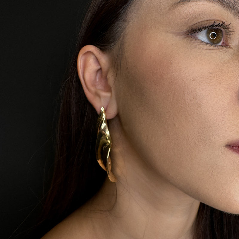 Palestro Milano Orecchini Petali Gold Plated